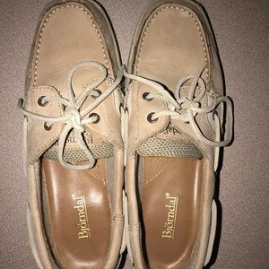 Tan boat shoes